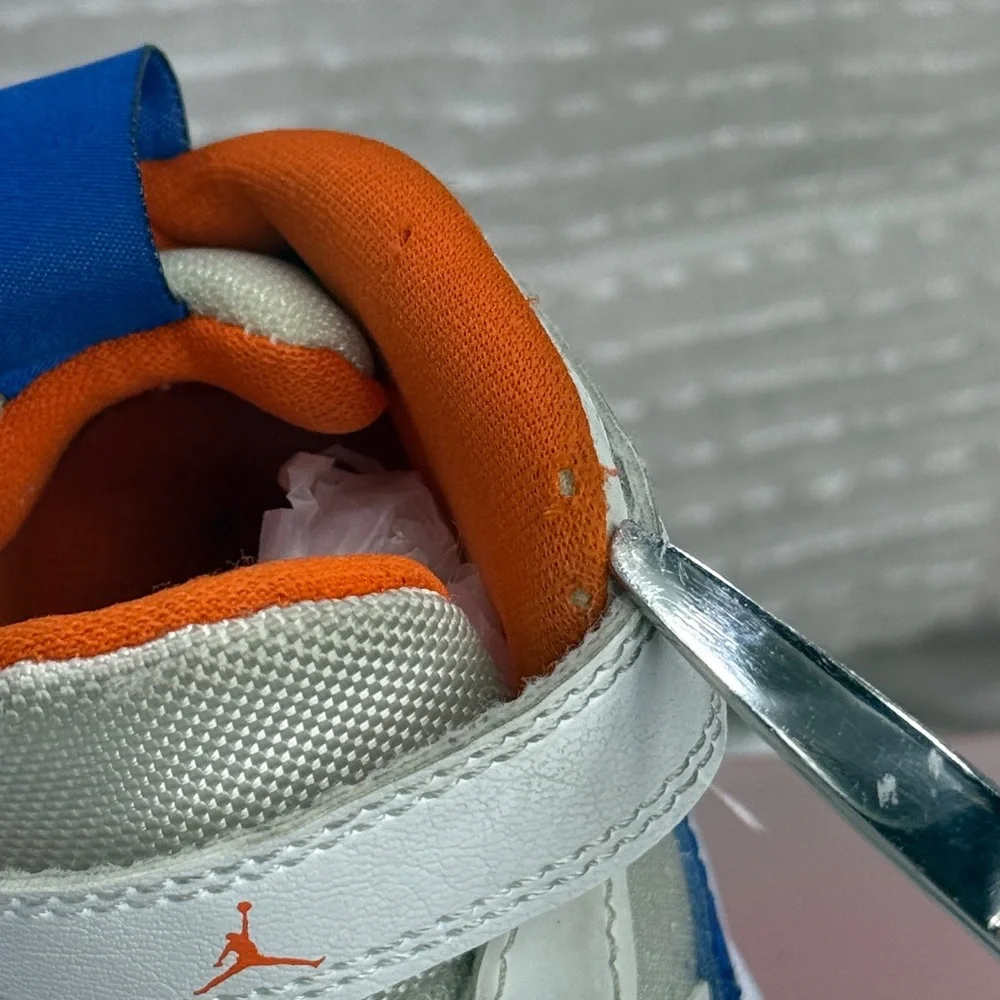 (N1)Jordan Jumpman-Unisex Baby Sneakers (11C,Boy and Girl),White,Blue and Orange - Picture 4 of 14
